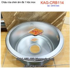 Chậu rửa chén inox âm đá tròn 1 hộc KAG-CRBA114