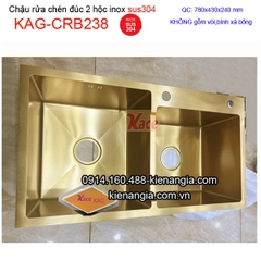 Chậu rửa chén Nano vàng 82x45x24cm KAG-CRB238
