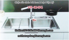 Chậu rửa chén SUS 304 2 hộc 82x45 x23cm Việt Mỹ VM-8245VD