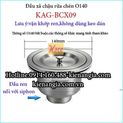 Đầu xả Inox chậu rửa chén KAG-BXC09
