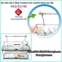 Kệ 2 tầng úp chen bát căn hộ chung cư dài 70cm Tovashu KAG-SU135