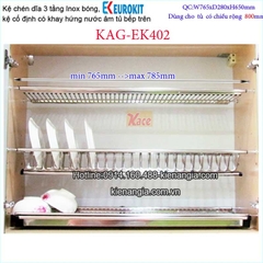 Kệ 3 tầng âm tủ bếp trên 800 KAG-EK402