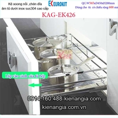 Kệ âm tủ EUROKIT 60cm KAG-EK426, khuyến mãi phí lắp đặt TPHCM