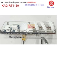 Kệ chén bát 1 tầng inox sus304 dài 8 tấc KAG-RT1139