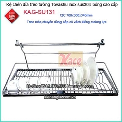 Kệ chén bát cao cấp 70cm Tovashu bếp kính cường lực KAG-SU131