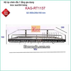 Kệ chén dĩa 1 tầng inox sus304 dài 6 tấc KAG-RT1137