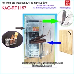 Kệ chén dĩa 2 tầng đa năng dao thớt KAG-RT1157