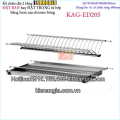 Kệ chén dĩa 2 tầng đặt bàn 600 EUROGOLD KAG-ED205