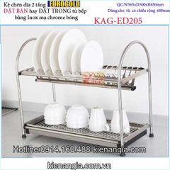 Kệ chén dĩa 2 tầng đặt bàn 600 EUROGOLD KAG-ED205