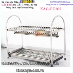 Kệ chén dĩa 2 tầng đặt bàn 600 EUROGOLD KAG-ED205