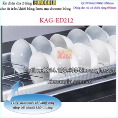 Kệ chén dĩa 2 tầng tủ bếp trên 600 EUROGOLD KAG-ED212