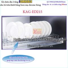 Kệ chén dĩa 2 tầng tủ bếp trên 900 EUROGOLD KAG-ED215
