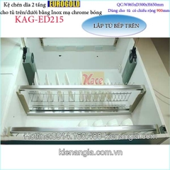 Kệ chén dĩa 2 tầng tủ bếp trên 900 EUROGOLD KAG-ED215