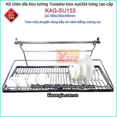 Kệ chén dĩa căn hộ chung cư dài 90cm Tovashu cao cấp KAG-SU133