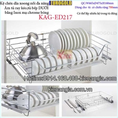 Kệ chén dĩa đa năng 700 EUROGOLD âm tủ KAG-ED217