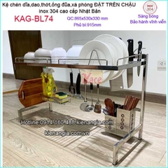 Kệ chén dĩa đa năng đặt trên chậu rửa KAG-BL74