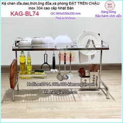 Kệ chén dĩa đa năng đặt trên chậu rửa KAG-BL74