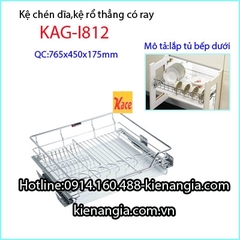 Kệ chén dĩa inox tủ bếp dưới KAG-I812