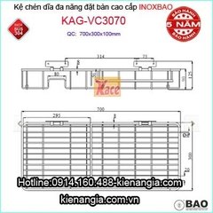 Kệ chén dĩa treo tường inox 304 INOXBAO cao cấp VC3070