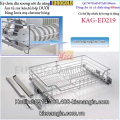Kệ chén dĩa xoong nồi 800 EUROGOLD âm cánh tủ KAG-ED219