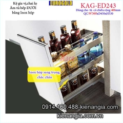 Kệ gia vị chai lọ inox hộp tủ 400 EUROGOLD-KAG-ED243