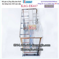 Kệ gia vị dao thớt đa năng âm tủ 30cm KAG-EK417, khuyến mãi phí lắp đặt trong TPHCM