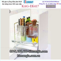 Kệ gia vị dao thớt đa năng âm tủ 30cm KAG-EK417, khuyến mãi phí lắp đặt trong TPHCM
