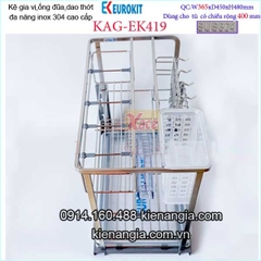 Kệ gia vị dao thớt đa năng âm tủ 40cm KAG-EK419, khuyến mãi phí lắp đặt trong TPHCM