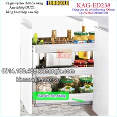 Kệ gia vị dao thớt inox hộp tủ 300 EUROGOLD-KAG-ED238