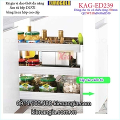 Kệ gia vị dao thớt inox hộp tủ 350 EUROGOLD-KAG-ED239