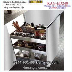 Kệ gia vị dao thớt inox hộp tủ 400 EUROGOLD-KAG-ED240