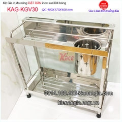 Kệ gia vi dao,thớt,ống đũa đặt bàn inox 304 KAG-KGV30