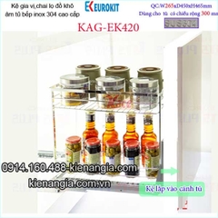 Kệ gia vị,chai lọ âm tủ 30cm EUROKIT KAG-EK420