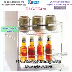 Kệ gia vị,chai lọ âm tủ 30cm EUROKIT KAG-EK420