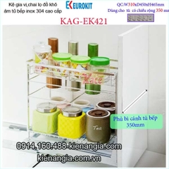 Kệ gia vị,chai lọ âm tủ 35cm EUROKITS KAG-EK421, KM phí lắp đặt TPHCM