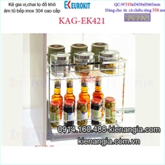 Kệ gia vị,chai lọ âm tủ 35cm EUROKITS KAG-EK421, KM phí lắp đặt TPHCM