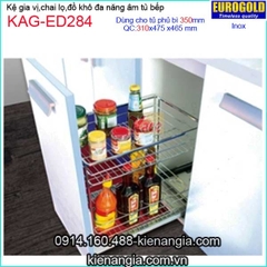 Kệ gia vị,chai lọ inox âm tủ 35cm EUROGOLD-KAG-ED284