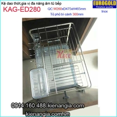 Kệ gia vị,dao thớt inox âm tủ 30cm EUROGOLD-KAG-ED280