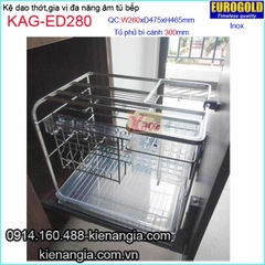 Kệ gia vị,dao thớt inox âm tủ 30cm EUROGOLD-KAG-ED280