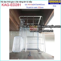Kệ gia vị,dao thớt inox âm tủ 35cm EUROGOLD-KAG-ED281