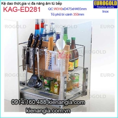 Kệ gia vị,dao thớt inox âm tủ 35cm EUROGOLD-KAG-ED281