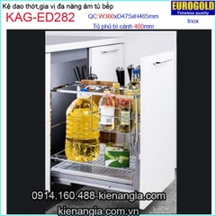 Kệ gia vị,dao thớt inox âm tủ 40cm EUROGOLD-KAG-ED282