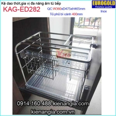 Kệ gia vị,dao thớt inox âm tủ 40cm EUROGOLD-KAG-ED282