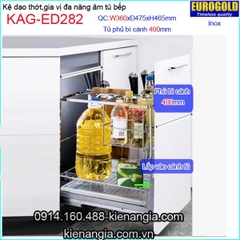 Kệ gia vị,dao thớt inox âm tủ 40cm EUROGOLD-KAG-ED282