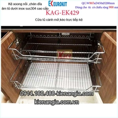 Kệ nồi, chén dĩa EUROKIT 90cm KAG-EK429, khuyến mãi phí lắp đặt TPHCM