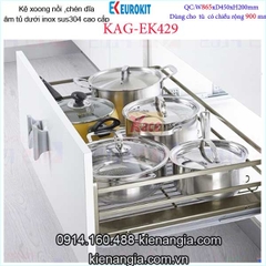 Kệ nồi, chén dĩa EUROKIT 90cm KAG-EK429, khuyến mãi phí lắp đặt TPHCM