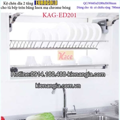Kệ úp bát đĩa 2 tầng tủ bếp trên 700 EUROGOLD KAG-ED201