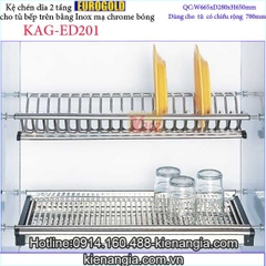 Kệ úp bát đĩa 2 tầng tủ bếp trên 700 EUROGOLD KAG-ED201