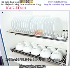Kệ úp bát đĩa 2 tầng tủ bếp trên 700 EUROGOLD KAG-ED201
