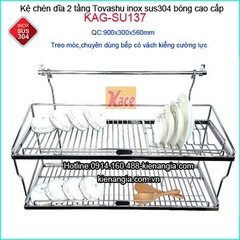 Kệ úp chén dài 90cm Tovashu cao cấp bếp kính cường lực KAG-SU137